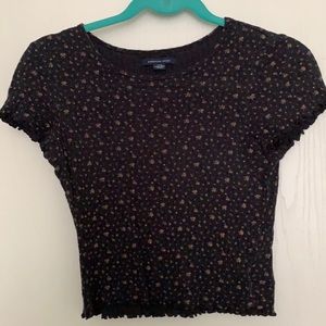 Black Floral Baby Tee